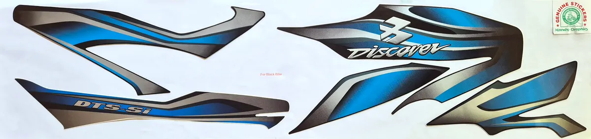 Bajaj Discover DTS-SI Black Bike - Blue Sticker — DISCOVER sticker, Sri Lanka